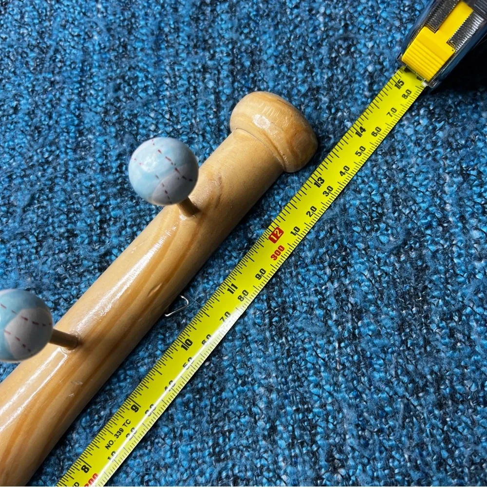 Wood Baseball Bat Hanging Wall Rack Coat Rack Baby Room Nursery Wall Decor Sport